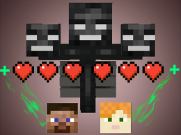 Image of Alex and Steve giving the Wither health.